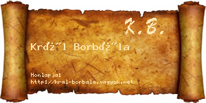 Král Borbála névjegykártya